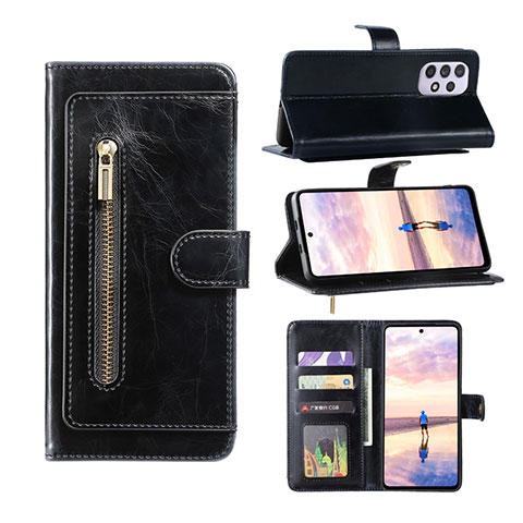 Handytasche Stand Schutzhülle Flip Leder Hülle JDK1 für Samsung Galaxy A52 5G Schwarz