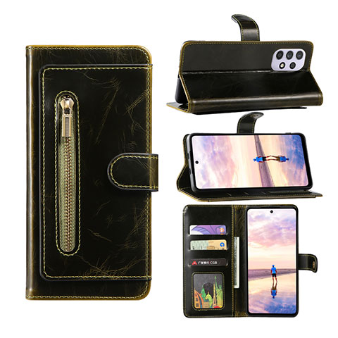 Handytasche Stand Schutzhülle Flip Leder Hülle JDK1 für Samsung Galaxy A52s 5G Armee-Grün