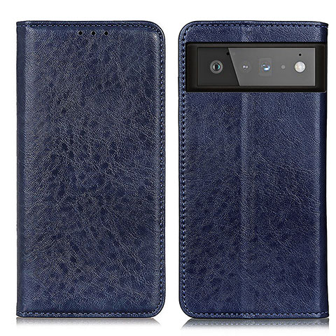 Handytasche Stand Schutzhülle Flip Leder Hülle K01Z für Google Pixel 6 5G Blau