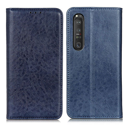 Handytasche Stand Schutzhülle Flip Leder Hülle K01Z für Sony Xperia 1 III Blau