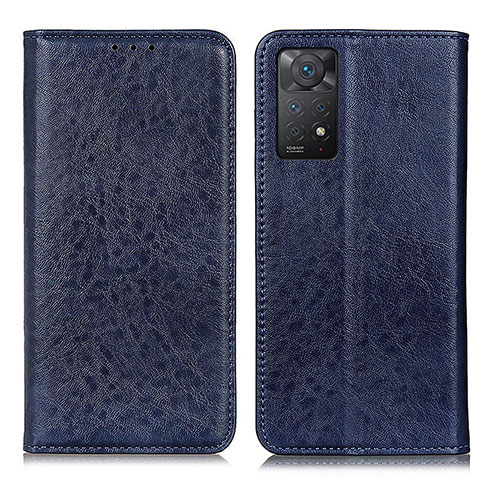 Handytasche Stand Schutzhülle Flip Leder Hülle K01Z für Xiaomi Redmi Note 11 Pro 4G Blau