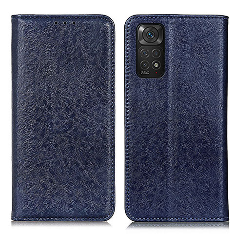 Handytasche Stand Schutzhülle Flip Leder Hülle K01Z für Xiaomi Redmi Note 11S 4G Blau