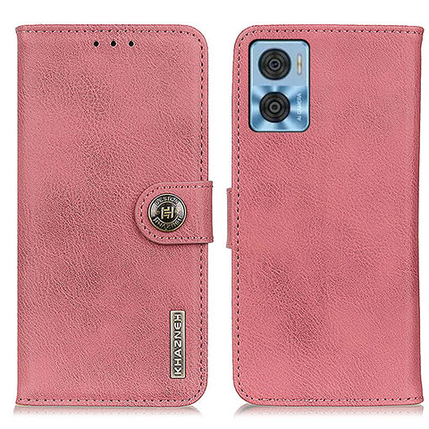 Handytasche Stand Schutzhülle Flip Leder Hülle K02Z für Motorola Moto E22i Rosa