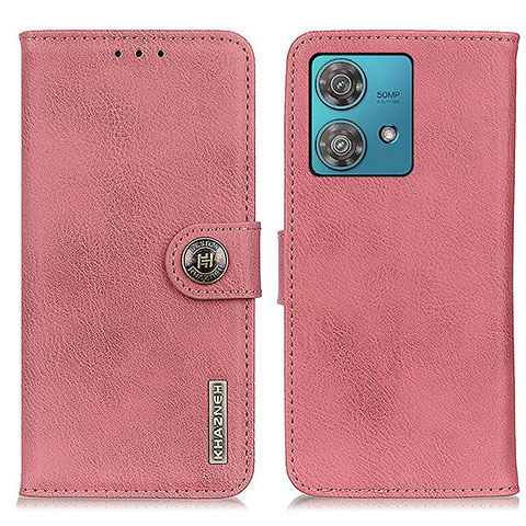 Handytasche Stand Schutzhülle Flip Leder Hülle K02Z für Motorola Moto Edge 40 Neo 5G Rosa