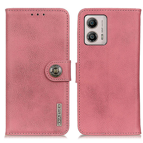 Handytasche Stand Schutzhülle Flip Leder Hülle K02Z für Motorola Moto G53 5G Rosa