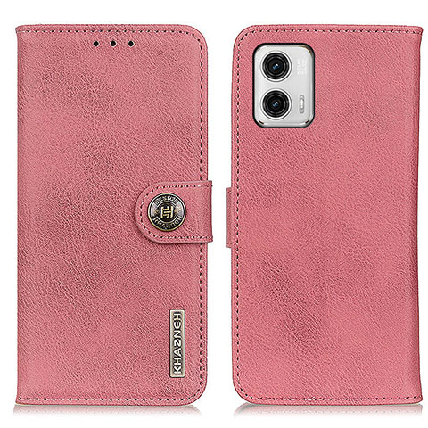 Handytasche Stand Schutzhülle Flip Leder Hülle K02Z für Motorola Moto G73 5G Rosa