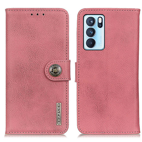 Handytasche Stand Schutzhülle Flip Leder Hülle K02Z für Oppo Reno6 Pro 5G India Rosa