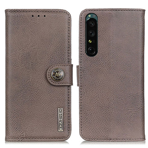 Handytasche Stand Schutzhülle Flip Leder Hülle K02Z für Sony Xperia 1 IV Grau