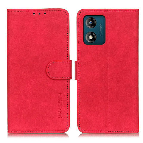 Handytasche Stand Schutzhülle Flip Leder Hülle K03Z für Motorola Moto E13 Rot