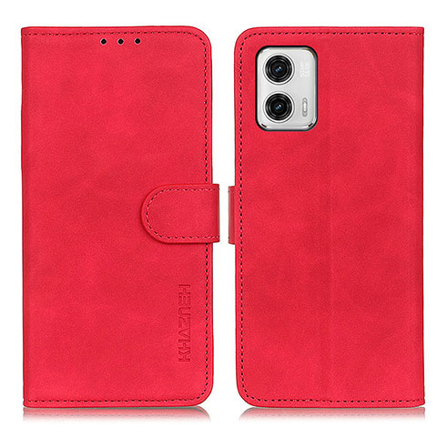 Handytasche Stand Schutzhülle Flip Leder Hülle K03Z für Motorola Moto G73 5G Rot