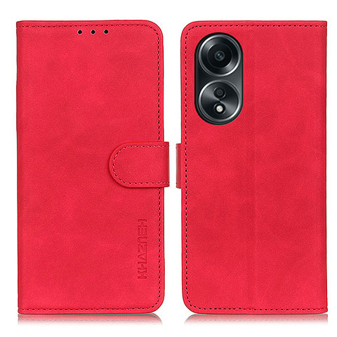 Handytasche Stand Schutzhülle Flip Leder Hülle K03Z für Oppo A38 Rot