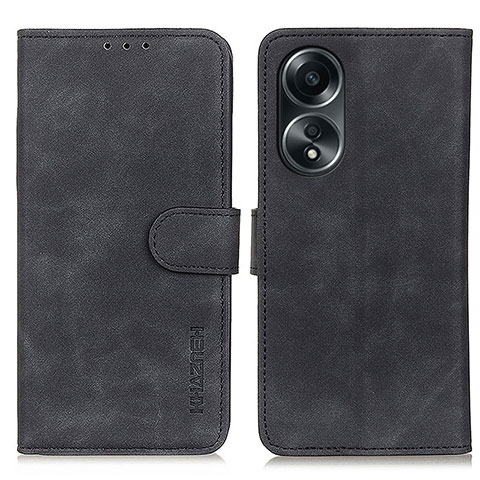 Handytasche Stand Schutzhülle Flip Leder Hülle K03Z für Oppo A38 Schwarz