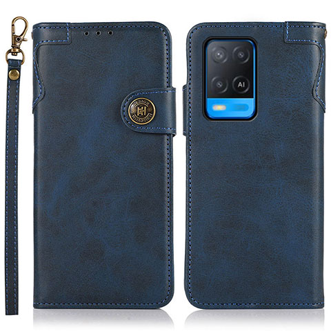 Handytasche Stand Schutzhülle Flip Leder Hülle K03Z für Oppo A54 4G Blau