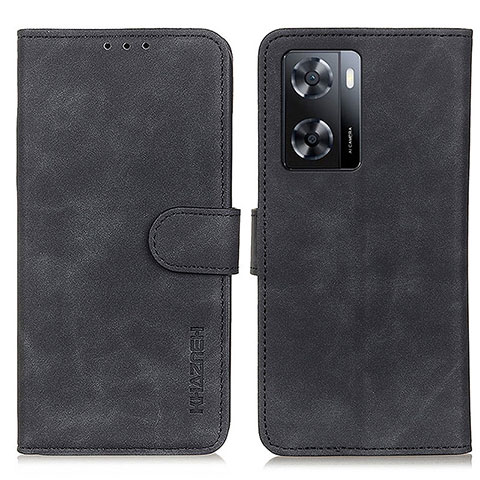 Handytasche Stand Schutzhülle Flip Leder Hülle K03Z für Oppo A57 4G Schwarz