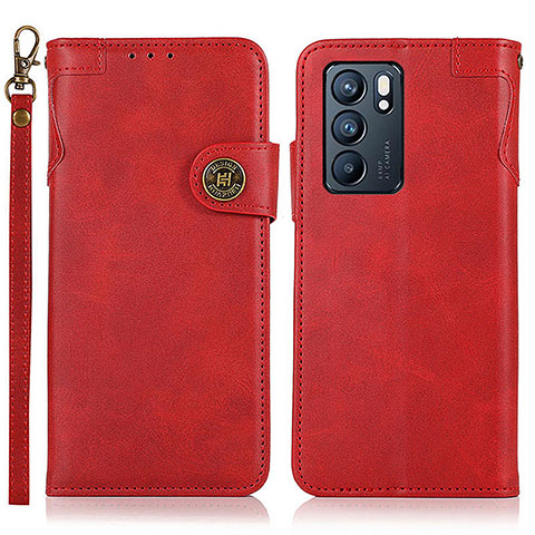 Handytasche Stand Schutzhülle Flip Leder Hülle K03Z für Oppo Reno6 5G Rot