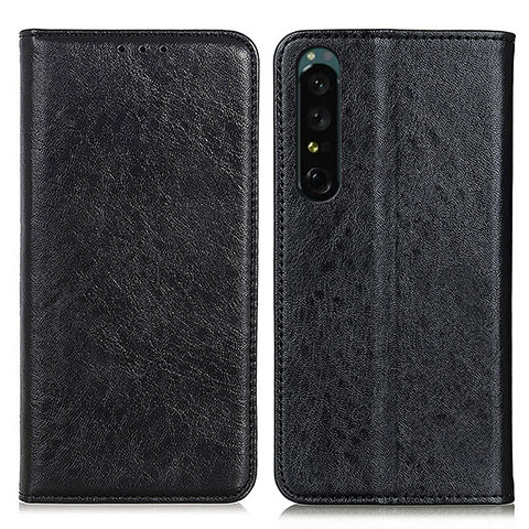 Handytasche Stand Schutzhülle Flip Leder Hülle K03Z für Sony Xperia 1 IV Schwarz