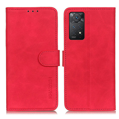 Handytasche Stand Schutzhülle Flip Leder Hülle K03Z für Xiaomi Redmi Note 11 Pro 4G Rot