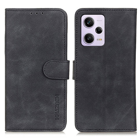 Handytasche Stand Schutzhülle Flip Leder Hülle K03Z für Xiaomi Redmi Note 12 Pro+ Plus 5G Schwarz