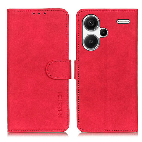 Handytasche Stand Schutzhülle Flip Leder Hülle K03Z für Xiaomi Redmi Note 13 Pro+ Plus 5G Rot