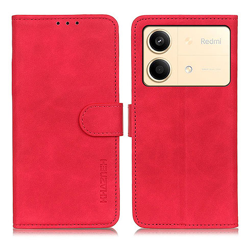 Handytasche Stand Schutzhülle Flip Leder Hülle K03Z für Xiaomi Redmi Note 13R Pro 5G Rot