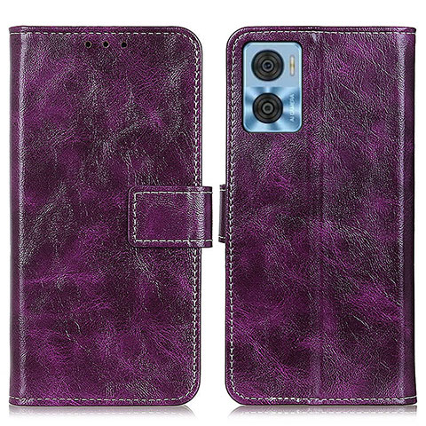 Handytasche Stand Schutzhülle Flip Leder Hülle K04Z für Motorola Moto E22 Violett