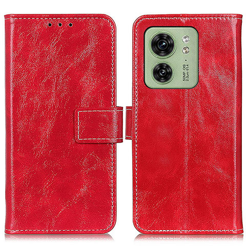 Handytasche Stand Schutzhülle Flip Leder Hülle K04Z für Motorola Moto Edge 40 5G Rot