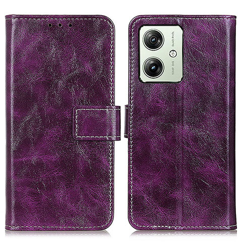 Handytasche Stand Schutzhülle Flip Leder Hülle K04Z für Motorola Moto G54 5G Violett