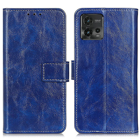 Handytasche Stand Schutzhülle Flip Leder Hülle K04Z für Motorola Moto G72 Blau