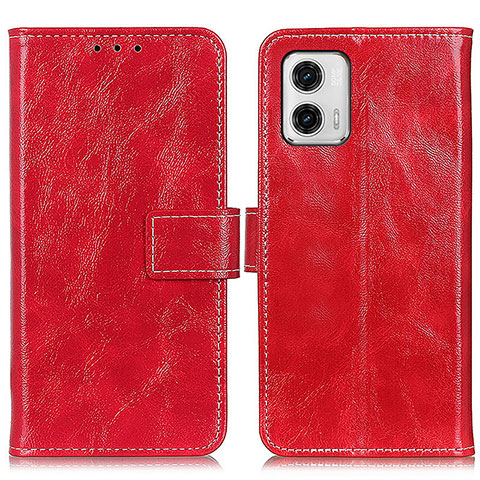 Handytasche Stand Schutzhülle Flip Leder Hülle K04Z für Motorola Moto G73 5G Rot