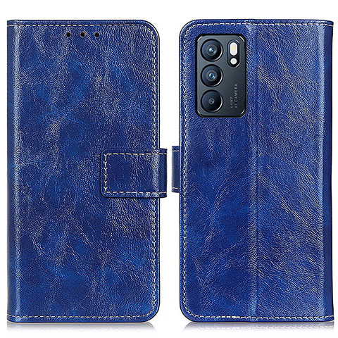 Handytasche Stand Schutzhülle Flip Leder Hülle K04Z für Oppo Reno6 5G Blau