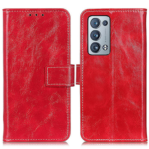 Handytasche Stand Schutzhülle Flip Leder Hülle K04Z für Oppo Reno6 Pro+ Plus 5G Rot