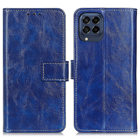 Handytasche Stand Schutzhülle Flip Leder Hülle K04Z für Samsung Galaxy M53 5G Blau