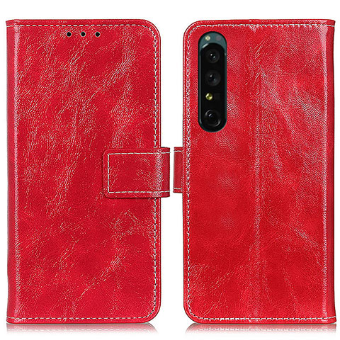 Handytasche Stand Schutzhülle Flip Leder Hülle K04Z für Sony Xperia 1 IV Rot