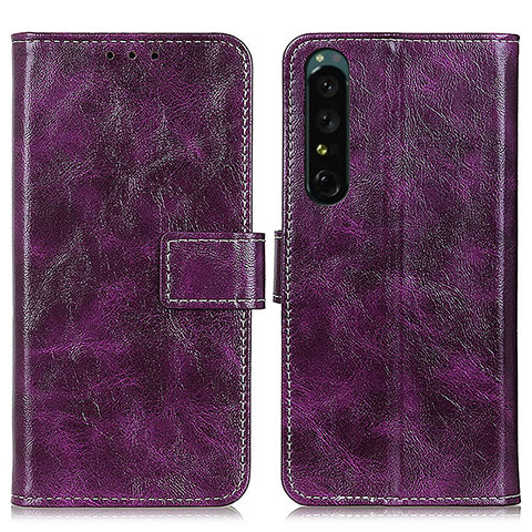 Handytasche Stand Schutzhülle Flip Leder Hülle K04Z für Sony Xperia 1 IV Violett