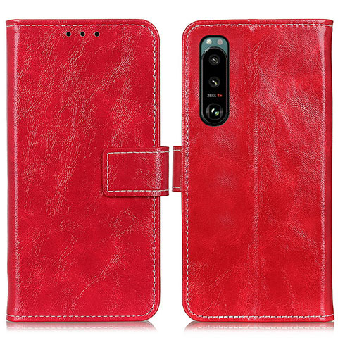 Handytasche Stand Schutzhülle Flip Leder Hülle K04Z für Sony Xperia 5 III Rot