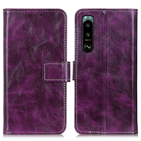 Handytasche Stand Schutzhülle Flip Leder Hülle K04Z für Sony Xperia 5 III Violett