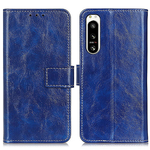 Handytasche Stand Schutzhülle Flip Leder Hülle K04Z für Sony Xperia 5 IV Blau