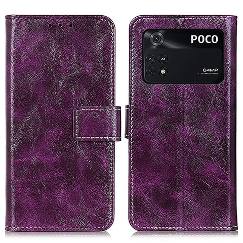 Handytasche Stand Schutzhülle Flip Leder Hülle K04Z für Xiaomi Poco M4 Pro 4G Violett