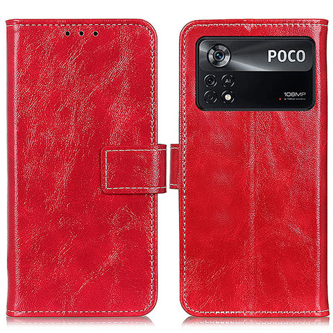 Handytasche Stand Schutzhülle Flip Leder Hülle K04Z für Xiaomi Poco X4 Pro 5G Rot