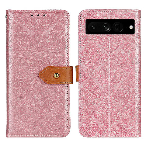 Handytasche Stand Schutzhülle Flip Leder Hülle K05Z für Google Pixel 7 Pro 5G Rosa