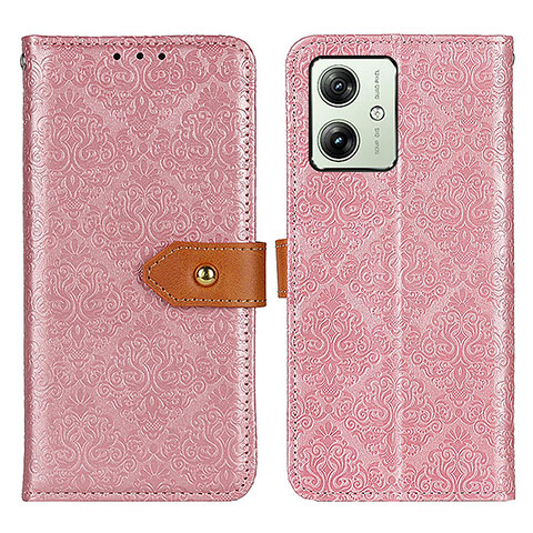 Handytasche Stand Schutzhülle Flip Leder Hülle K05Z für Motorola Moto G54 5G Rosa