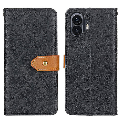 Handytasche Stand Schutzhülle Flip Leder Hülle K05Z für Nothing Phone 2 Schwarz