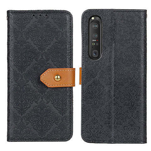 Handytasche Stand Schutzhülle Flip Leder Hülle K05Z für Sony Xperia 1 III Schwarz