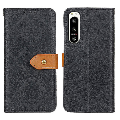 Handytasche Stand Schutzhülle Flip Leder Hülle K05Z für Sony Xperia 5 IV Schwarz