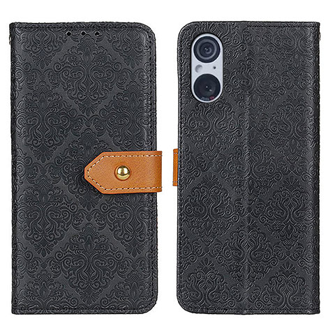 Handytasche Stand Schutzhülle Flip Leder Hülle K05Z für Sony Xperia 5 V Schwarz