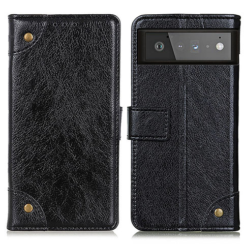 Handytasche Stand Schutzhülle Flip Leder Hülle K06Z für Google Pixel 6 5G Schwarz