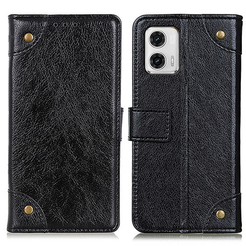 Handytasche Stand Schutzhülle Flip Leder Hülle K06Z für Motorola Moto G73 5G Schwarz