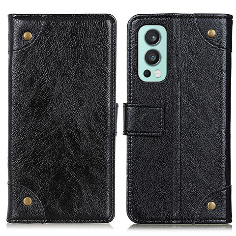 Handytasche Stand Schutzhülle Flip Leder Hülle K06Z für OnePlus Nord 2 5G Schwarz