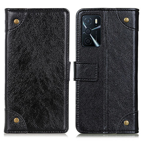 Handytasche Stand Schutzhülle Flip Leder Hülle K06Z für Oppo A16 Schwarz