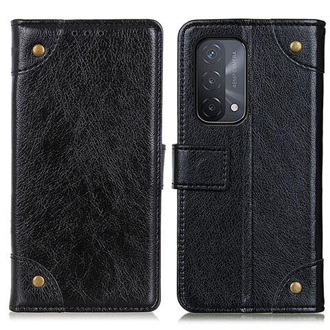 Handytasche Stand Schutzhülle Flip Leder Hülle K06Z für Oppo A74 5G Schwarz